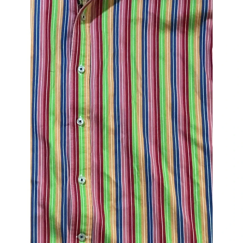 David Smith Australia‎ Men's Shirt 2X Multicolor Stripe Geometric